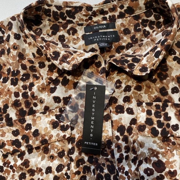 NEW Womens Size PXL Olivia Investments Animal Layer Long Sleeve Blouse Top $49 - Picture 3 of 6